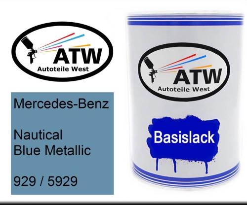 Mercedes-Benz, Nautical Blue Metallic, 929 / 5929: 500ml Lackdose, von ATW Autoteile West.